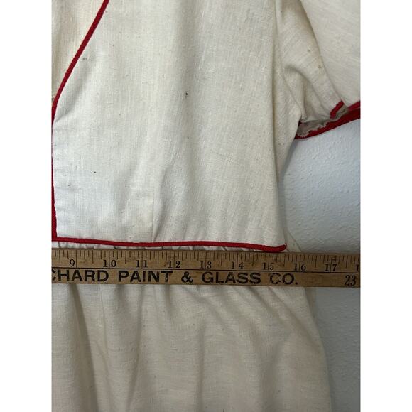 Vintage 60s 70s Maternity Maxi Dress Dan Howard Empire Waist Embroidery Cottage - Picture 15 of 16